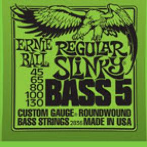 BASS GTR 5 STR SET 45/130 REG SLINKY LIME
