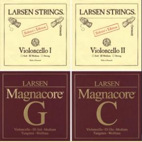 Larsen Cello Set Medium Solo A&D with Magnacore G&C