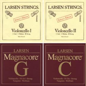 Larsen Cello Set Strong Solo A&D with Magnacore G&C