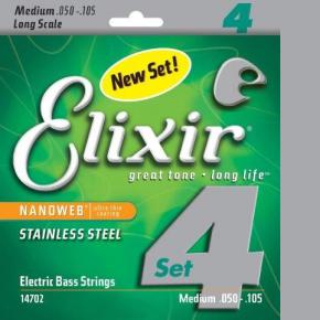 ELIXIR NANO BASS SSTEEL 50-105 MEDIUM STR SET